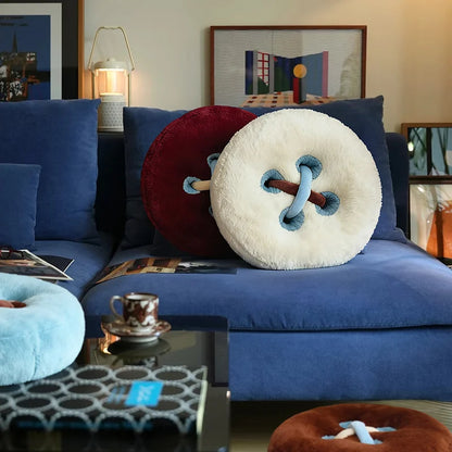 Button Pattern Soft Pillow Cushion