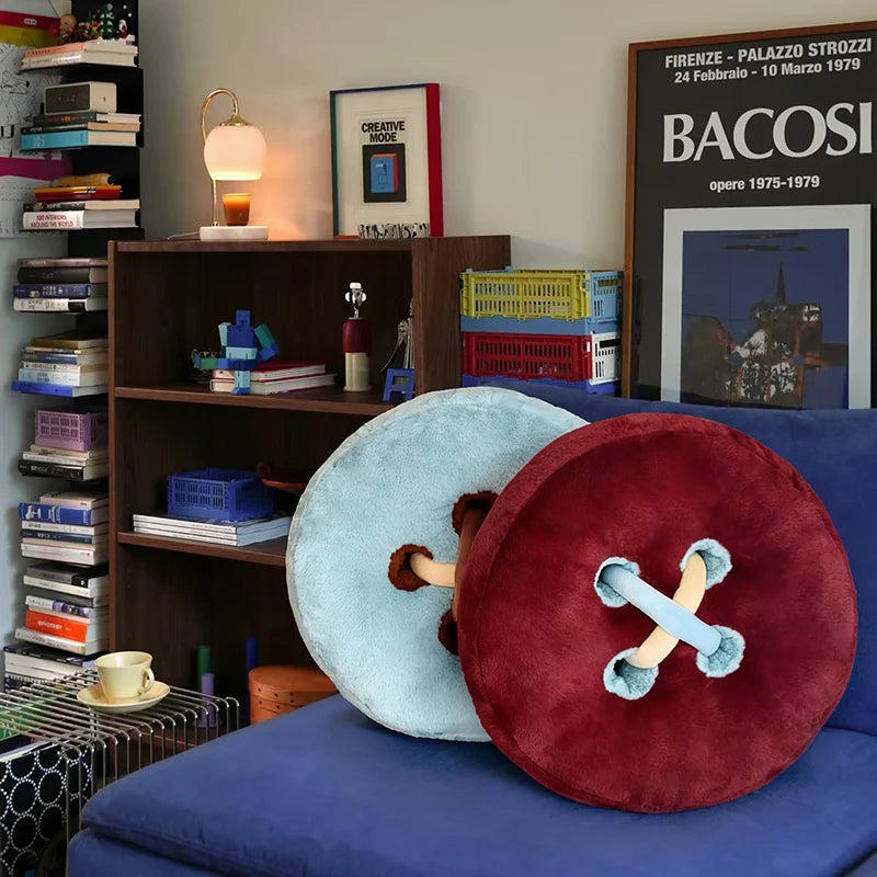 Button Pattern Soft Pillow Cushion