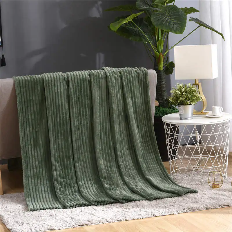 Winter Flannel Blankets for Beds Solid Coral Fleece Faux Fur Throw Coverlet Sofa Cover Bedspread Soft Fluffy Plaid Blankets