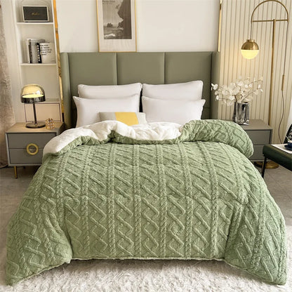 New Super Thickened Warm Winter Blankets for Beds Artificial Lamb Cashmere Weighted Blankets Soft Fluffy Warmth Comforter Duvet