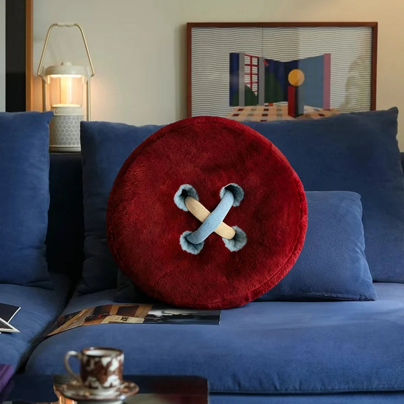 Button Pattern Soft Pillow Cushion