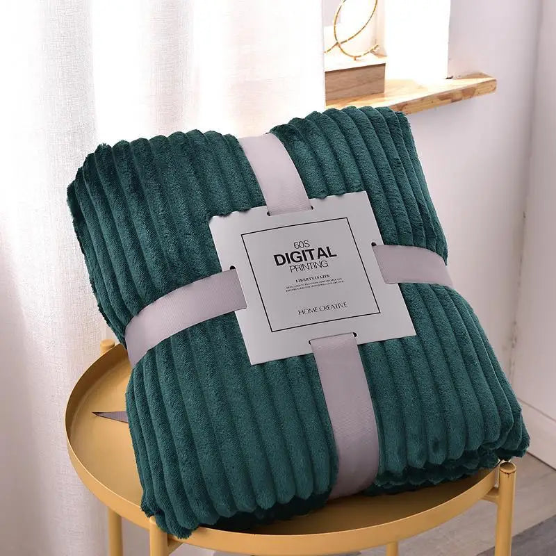 Winter Flannel Blankets for Beds Solid Coral Fleece Faux Fur Throw Coverlet Sofa Cover Bedspread Soft Fluffy Plaid Blankets