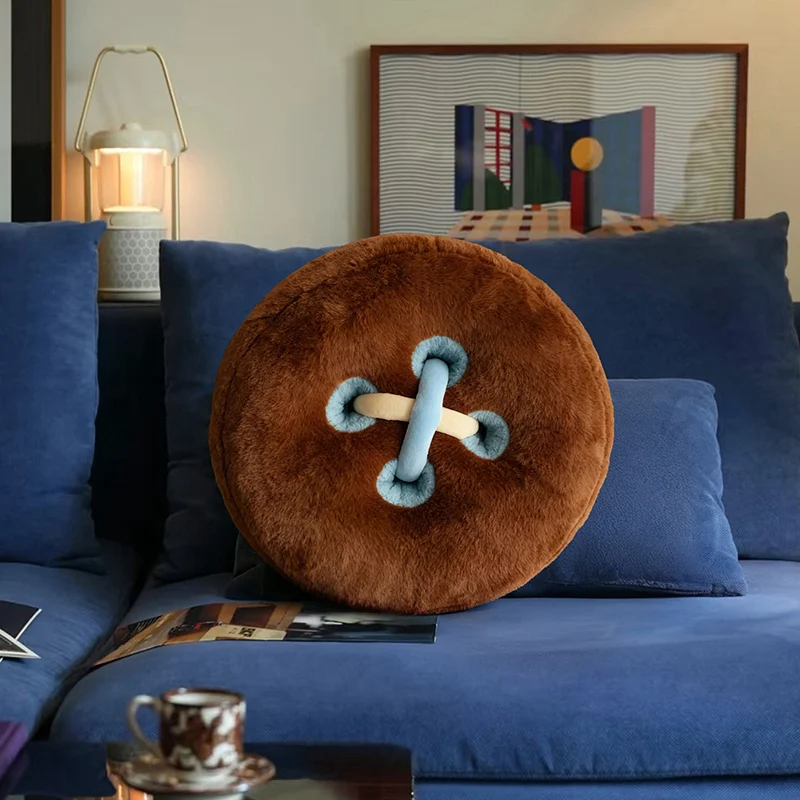 Button Pattern Soft Pillow Cushion