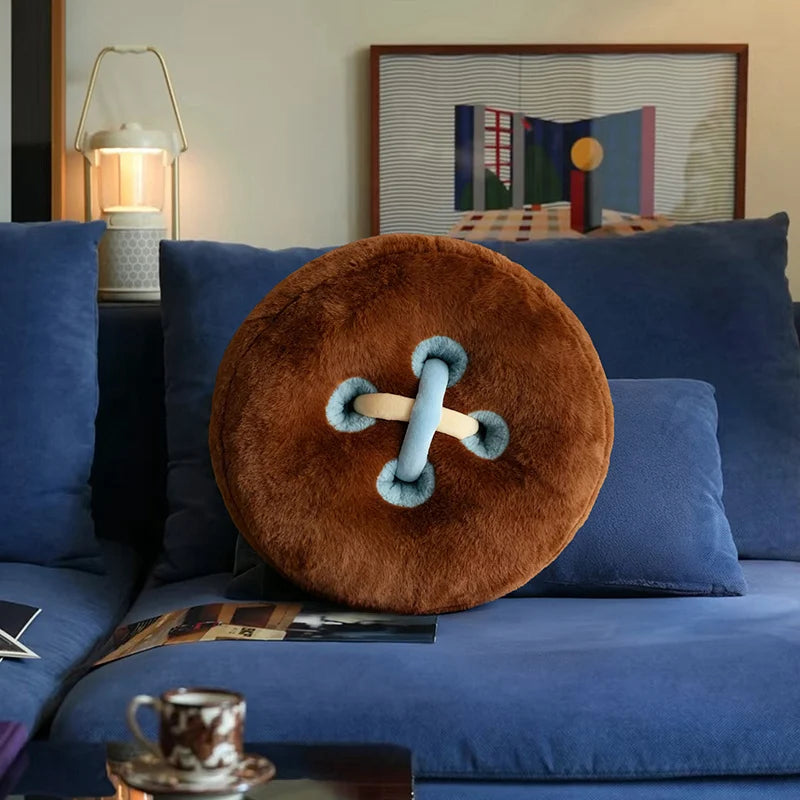 Button Pattern Soft Pillow Cushion