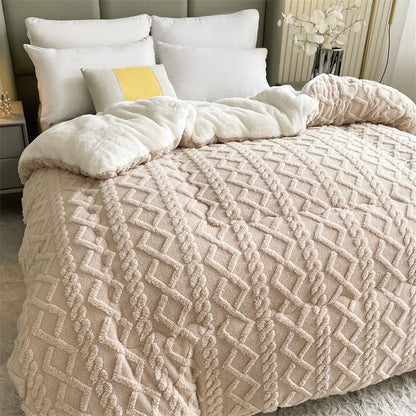 New Super Thickened Warm Winter Blankets for Beds Artificial Lamb Cashmere Weighted Blankets Soft Fluffy Warmth Comforter Duvet
