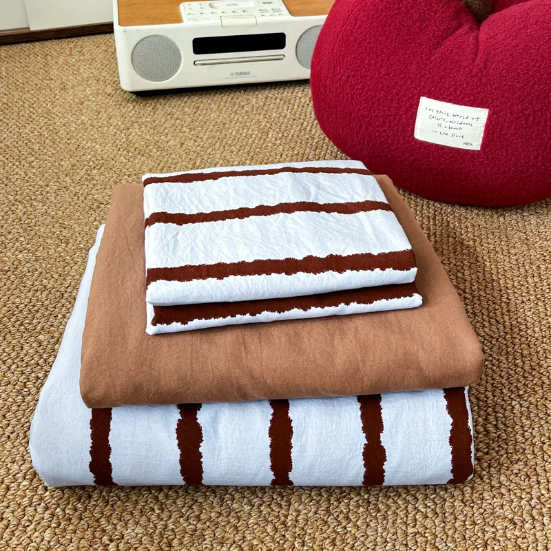 Stripe Series Soft Bedding Set Colorful Duvet Cover Pillowcases Flat Sheets Comforter Sets 