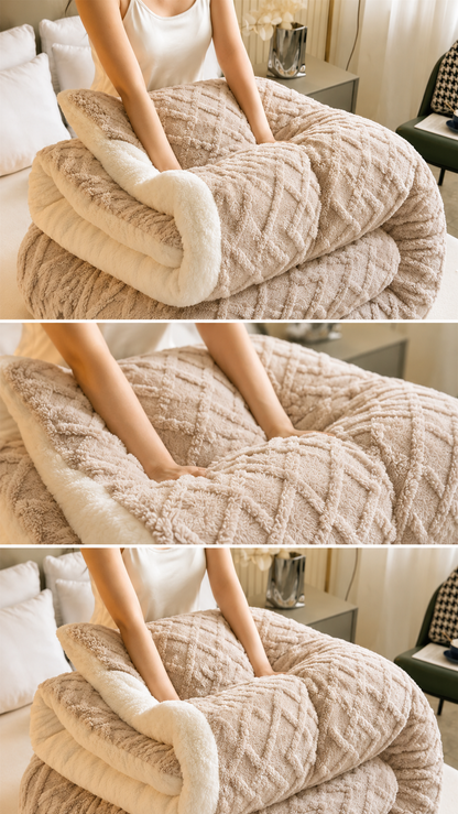 Lamb Fleece Quilt Weighted Comfortable Core Blanket