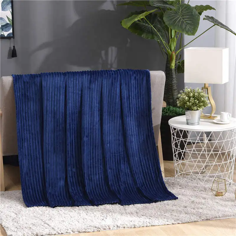 Winter Flannel Blankets for Beds Solid Coral Fleece Faux Fur Throw Coverlet Sofa Cover Bedspread Soft Fluffy Plaid Blankets