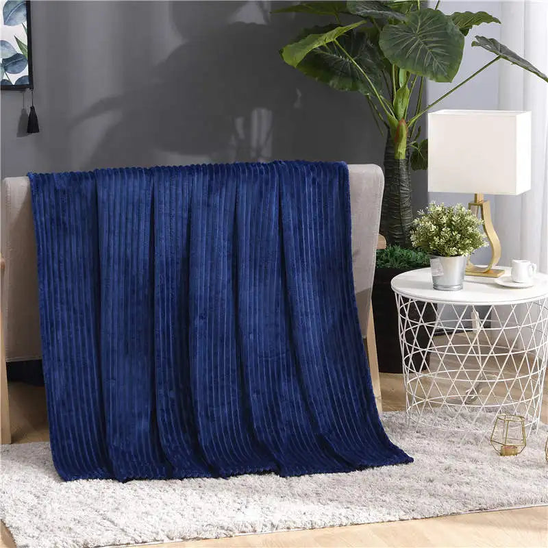 Winter Flannel Blankets for Beds Solid Coral Fleece Faux Fur Throw Coverlet Sofa Cover Bedspread Soft Fluffy Plaid Blankets